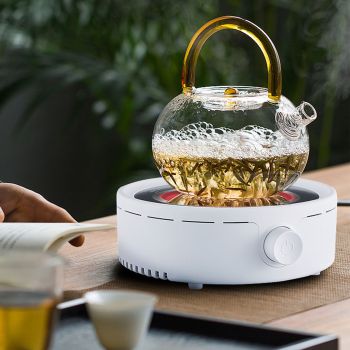 Silent Electric Tea Stove Small Ceramic Hot Plate for Boiling Water Making Coffee Knob Adjustment CN Plug