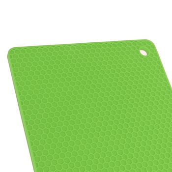 5pcs Silicone Pot Holders Mat Heat Resistant Anti Slip Square Honeycomb Trivet Mat Hot Pads for Kitchen Counter Green
