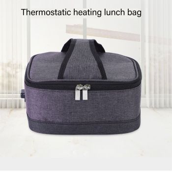 Portable Electric Lunch Box Food Heater USB Constant Heating Insulation Bag Heated Lunch Box Bag Light Gray