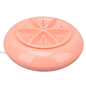 Portable Mini Washing Machine Ultrasonic USB Desktop Washer for Underwear Socks Baby Clothes Travel 3.8L 5V Pink