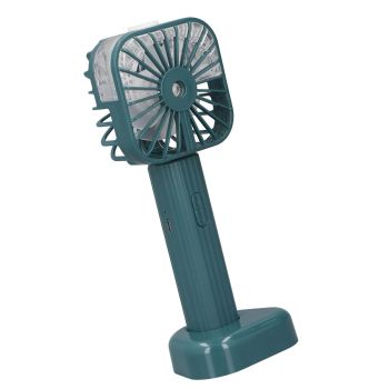 Hand Held Misting Fan Portable Battery Operated USB Rechargeable Quiet Spray Cooling Fan for Travel Outdoors Green