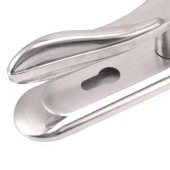 Door Entry Handle Set Stainless Steel Plate Door Lever Cylinder Lock Keys Kit for Household