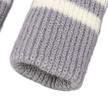 20pcs Cat Paw Furniture Leg Socks Double Thickened Knitting Chair Leg Floor Protectors for Office Home Dark Grey Stripe