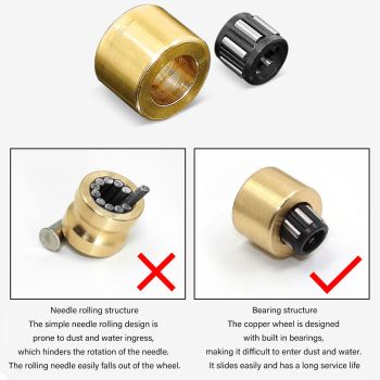 4 Set Sliding Patio Door Rollers Replacement Sliding Door Roller Assembly 88 Type Bearing for Home and Office Double Copper Flat Wheel