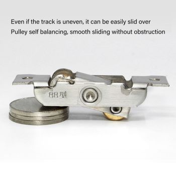 4 Set Sliding Patio Door Rollers Replacement Sliding Door Roller Assembly 88 Type Bearing for Home and Office Double Copper Concave Wheel