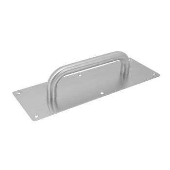 Pull Push Door Plate Handle with Screws 304 Stainless Steel White Oval Handle for Offices Hotels Restaurants