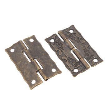 20 Set Antique Decorative Hinges Zinc Alloy Vintage Box Hinges Jewelry Box Hardware for Wooden Cases Cabinets