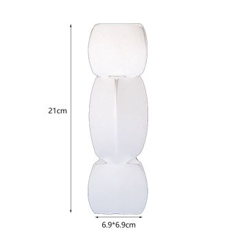 Lotus Root Shaped Vase Ingenious Pure Color Ceramic Decorative Flower Vase for Living Room Bedroom Office White Small