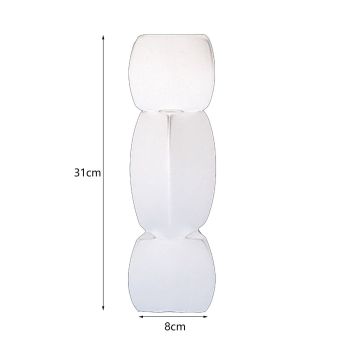 Lotus Root Shaped Vase Ingenious Pure Color Ceramic Decorative Flower Vase for Living Room Bedroom Office White Large