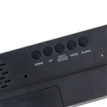 Colorful LED Digital Alarm Clock Large LED Screen Electronic Alarm Clock for Bedside Bedroom 0725 Black Shell Black Face C Style
