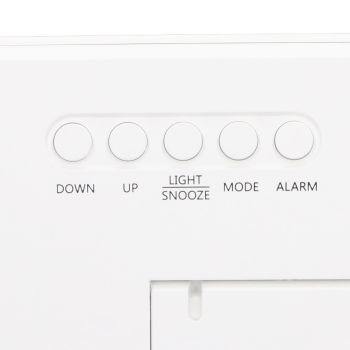 White Digital Alarm Clock with LED Mirror Screen Fashion Electronic Large Screen Clock for Home Bedroom Office