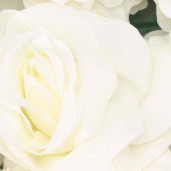 Artificial Flower Wall Panels Simulation Silk Rose Flower Wall Decor for Wedding Party Stage Background Backdrop 15x15in White