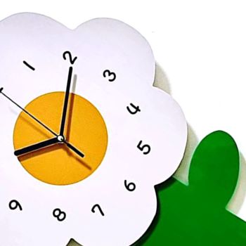 Flower Shaped Wall Clocks for Kids Cartoon Cute Exquisite Silent Wall Clock for Living Rooms Offices 30x40cm/11.8x15.7in