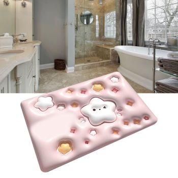 Diatomaceous Earth Floor Mat 3D Visual Water Absorbent Fast Drying Floor Mat for Bathroom H5