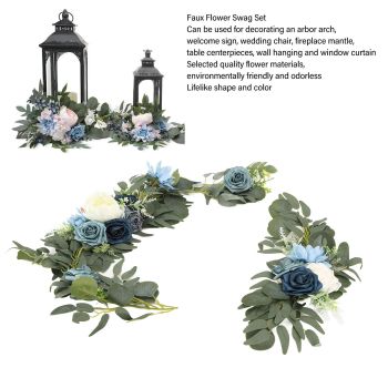 Faux Flower Swag Set Artificial Flower Arch Decor Wedding Welcome Reception Ceremony Signs Decorations 18058-HL