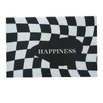 Checkerboard Kitchen Rugs Washable Hallway Entry Carpet Non Slip Entryway Runner Mat for Home Restaurant Office Black