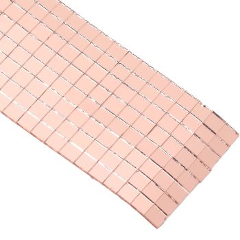 1600Pcs Self Adhesive Mirror Mosaic Sheet Adhesive Mosaic Square Glass Tile Sticker for Home Decorating Rose Gold