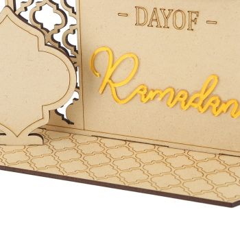 Ramadan Countdown Calendar Wooden Decorative Ornament DIY Eid Calendar for Home Party Holiday Type B