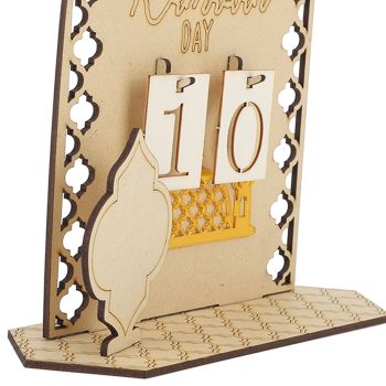 Ramadan Countdown Calendar Wooden Decorative Ornament DIY Eid Calendar for Home Party Holiday Type C