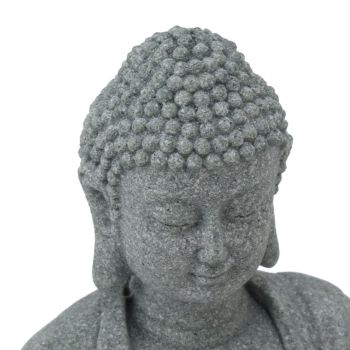 Buddha Statue Green Sandstone Sculpture Buddhist Sitting Figurine Ornament for Living Room Courtyard 7135K-02