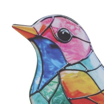 Birds On Branch Desktop Ornaments Iron Double Painted Bird Colorful Birds Ornament Tablet for Indoor Decoration 1 Bird