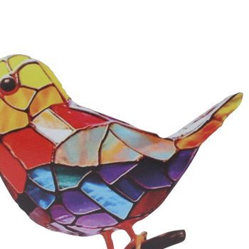 Birds On Branch Desktop Ornaments Iron Double Painted Bird Colorful Birds Ornament Tablet for Indoor Decoration 2 Birds