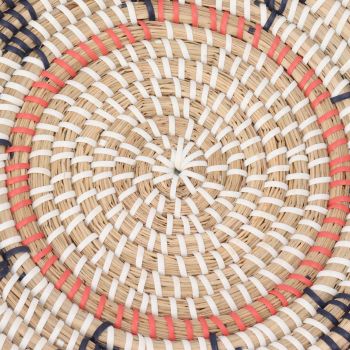 Round Grass Wall Ornaments 35cm Diameter Hand Knitting Hanging Woven Wall Baskets for Living Room Kitchen Style 2