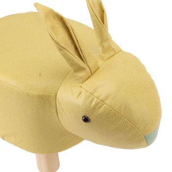 Cartoon Animal Shaped Stool Kid Home Living Room Cute Wooden Footstool for Playroom Courtyard Yellow