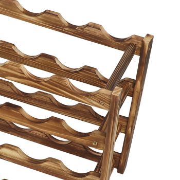 Wine Rack Pine Wood Wine Bottle Storage Shelf Display Organizer Decor for Countertop Home 4 Layer 20 Bottles Capacity