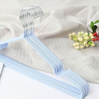 Clothes Hangers Prevent Slip Space Saving Heavy Duty Dry Wet Thick Clothes Hangers for Home Dormitory Blue