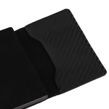 Card Wallet Soft Leather Large Capacity Lose Proof Multifunctional Men Wallet Gift Carbon Fiber Black