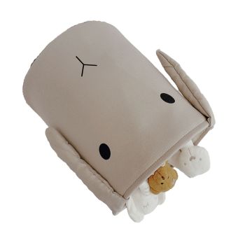 Fabric Storage Basket Collapsible Waterproof Cartoon Canvas Toy Organizer Laundry Basket for Playroom Bedroom Gray Rabbit Three Layers Thickened 35x40cm / 13.8x15.7in