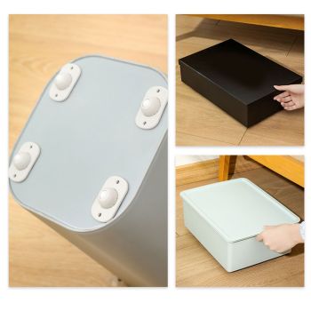 4PCS Self Adhesive Caster Wheel Low Noise Stainless Steel Smooth Swiveling Universal Pulley for Storage Box General Packaging
