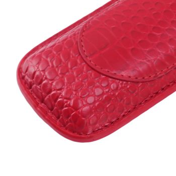 Cigar Case Holder Soft Leather Portable Wear Resistant Vintage Cigar Humidor for Birthday Red