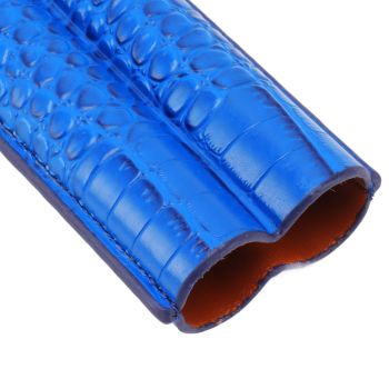 Cigar Case Holder Soft Leather Portable Wear Resistant Vintage Cigar Humidor for Birthday Blue