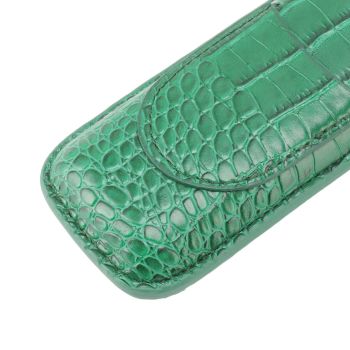 Cigar Case Holder Soft Leather Portable Wear Resistant Vintage Cigar Humidor for Birthday Green