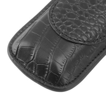 Cigar Case Holder Soft Leather Portable Wear Resistant Vintage Cigar Humidor for Birthday Black