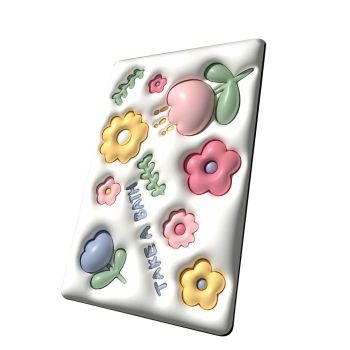 Diatomaceous Earth Bath Mat Bath Mat Slip Resistant 3D Pattern Fast Drying Bathroom Floor Rug 003