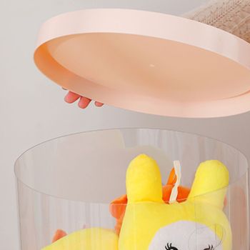 Doll Storage Bucket Transparent Rotatable PVC 26cm Stuffed Animal Storage Bucket for Home 50cm / 19.7in