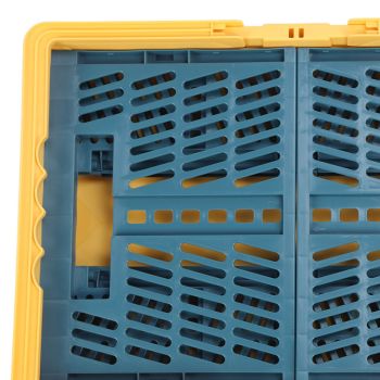 Collapsible Baskets with Handles PP Waterproof Collapsible Storage Crates for Home Kitchen Bedroom Office Yellow Green Large Size