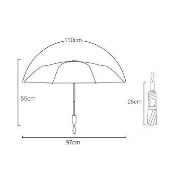 Flower Pattern Folding Umbrella UV Protection Foldable Rain Shine Dual Use Sun Umbrella for Travelling Blackish Green