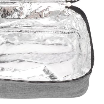 Lunch Bag 3.2L Large Capacity Leakproof Oxford Fabric Portable Handle Insulated Lunch Bag for Office School Outing Grey