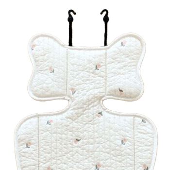 Soft Baby Stroller Seat Cushion Breathable Pure Cotton Infant Car Seat Head Neck Body Support Thin Style Tulip