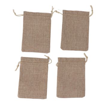 50PCS Burlap Gift Bags with Drawstring Linen Jewelry Pouches Wedding Hessian Jute Bags for Party DIY Craft