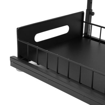 Under Sink Organizers and Storage Sliding Cabinet Basket Organizer 2 Tier Under Bathroom Storage Rack for Bathroom Kitchen Black