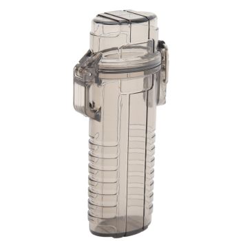 2Pcs Lighter Case Waterproof Lighter Storage Container Plastic for Outdoor Camping Hiking Transparent Black
