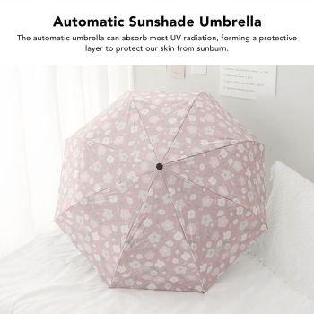 Automatic Umbrella Small Flower Style Umbrella Sunshade UV Protection Folding Umbrella Sun Rain Waterproof Umbrella