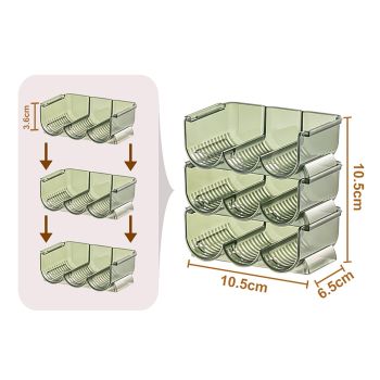 3pcs Lipstick Holder Transparent Storage Overlay Clear Lipstick Display Holder for Lip Gloss Transparent Green