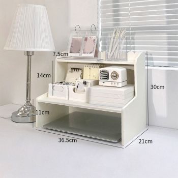 Desktop Wood Display Shelf Desk Multi Layer Storage Rack Mini Bookshelf Cosmetics Organizer M