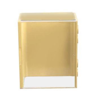 Doll Display Case ABS Transparent Stackable Clear Display Box Toy Storage Stand for Mini Figures Collectibles Large Yellow